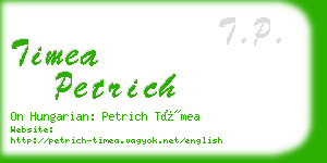 timea petrich business card
